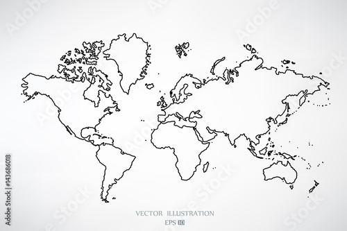 World map outline.
