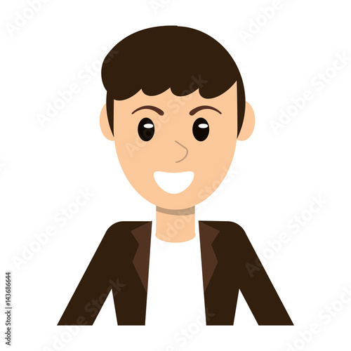 portrait man male character smile vector illustration eps 10