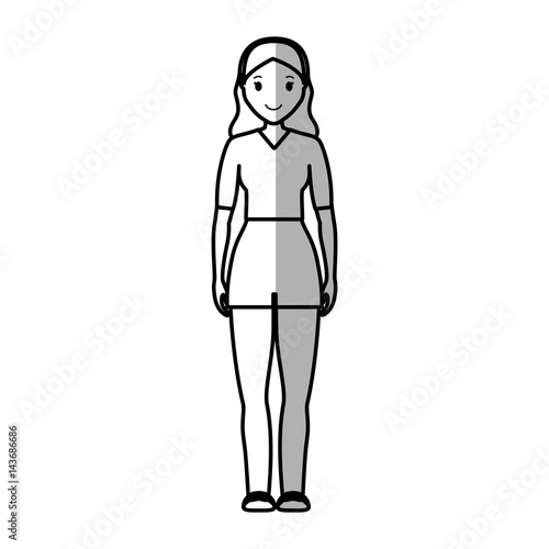 Woman wearing casual clothes cartoon icon over white background. vector illustration