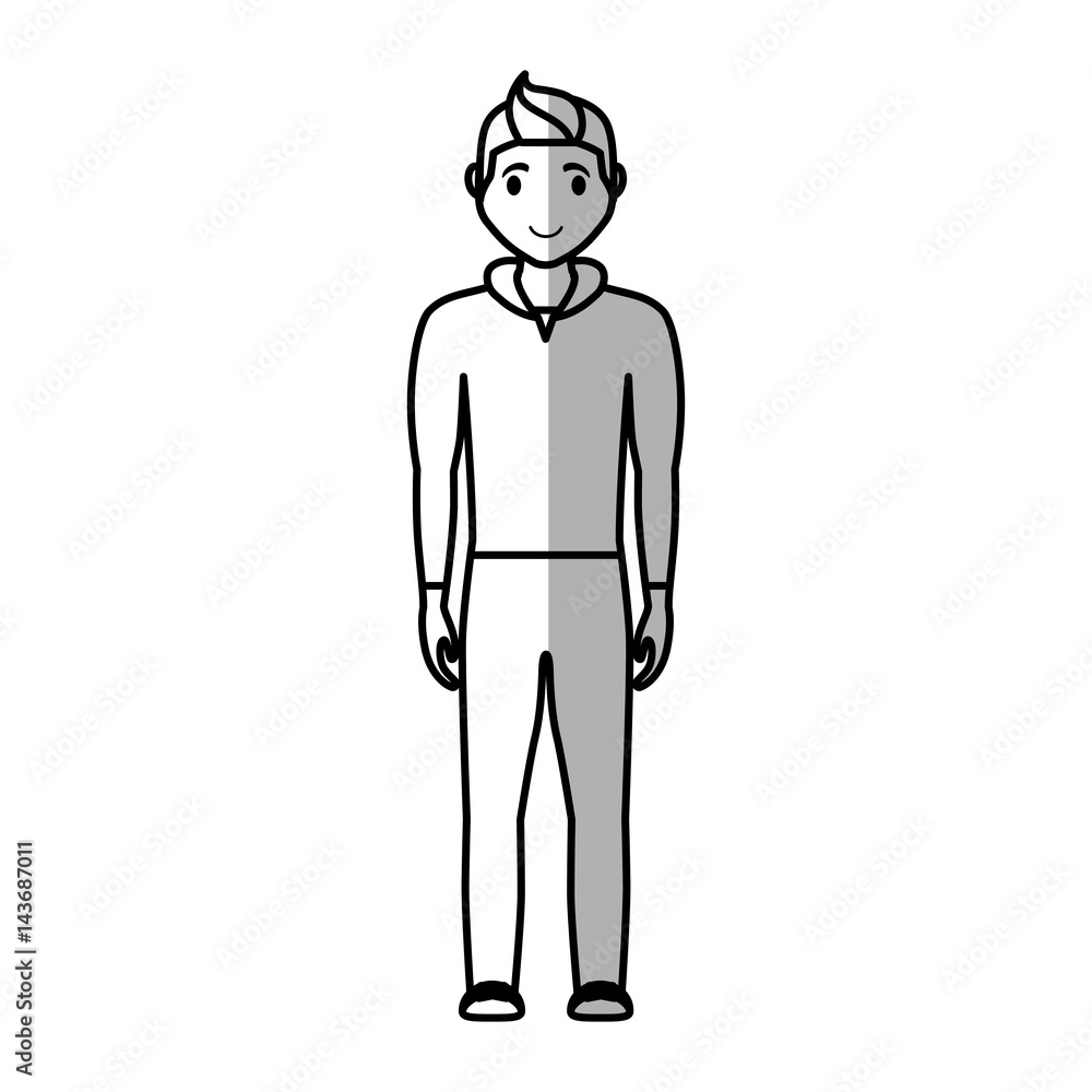 man wearing casual clothes, cartoon icon over white background. vector illustration man wearing casual clothes, cartoon icon over white background. vector illustration
