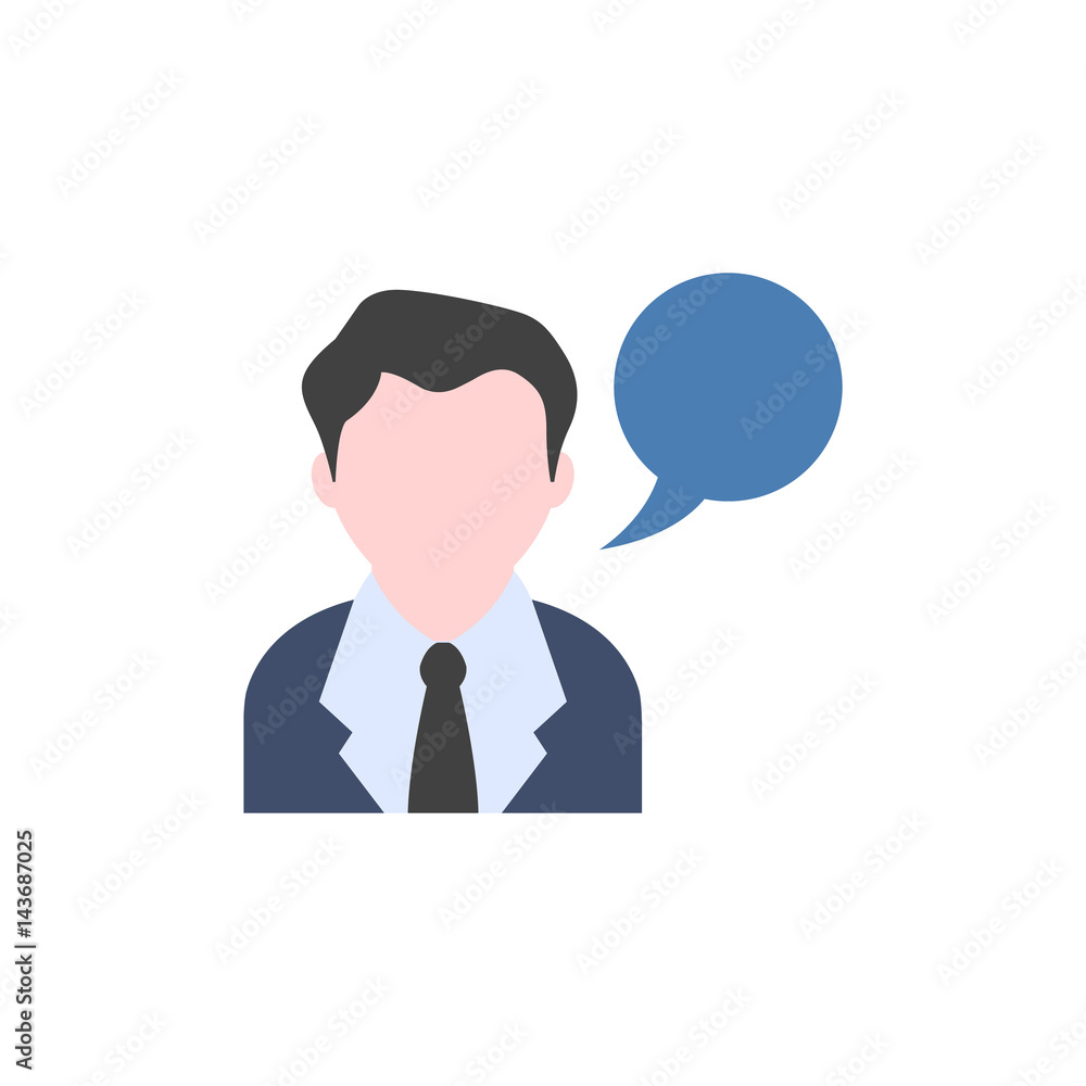 Flat icon - Businessman talk