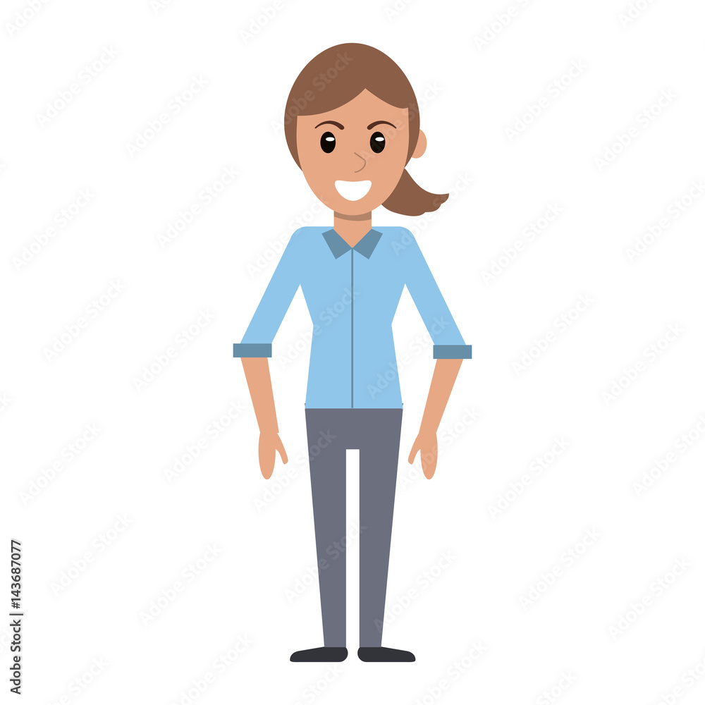 character woman female standing vector illustration eps 10