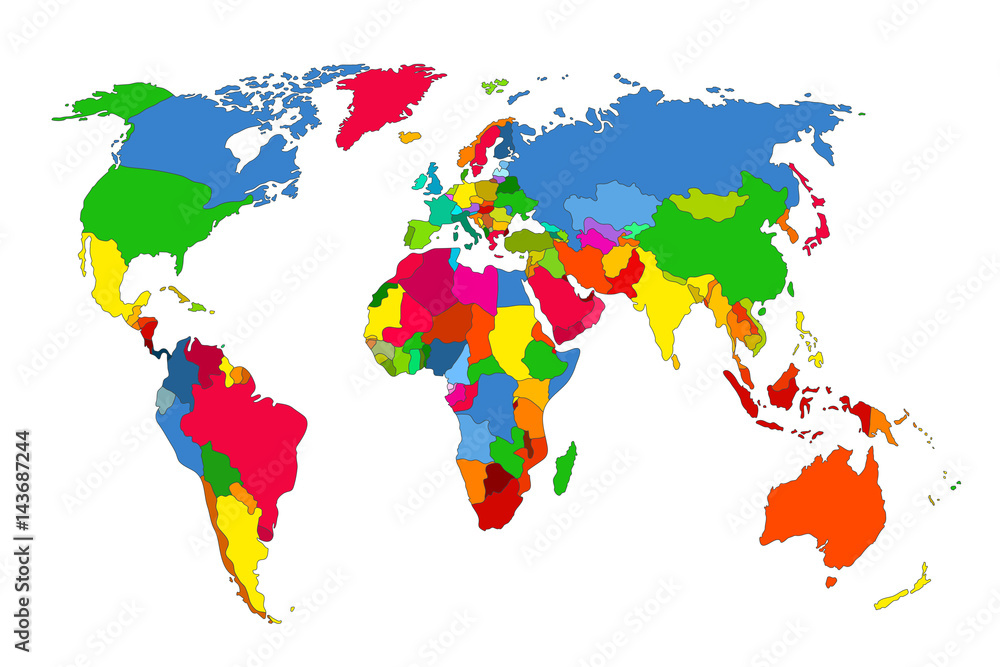 Obraz premium Polityczna mapa świata.