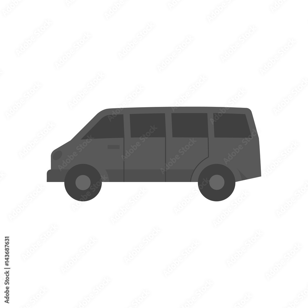 Car icon in flat color style. Van, delivery, bus