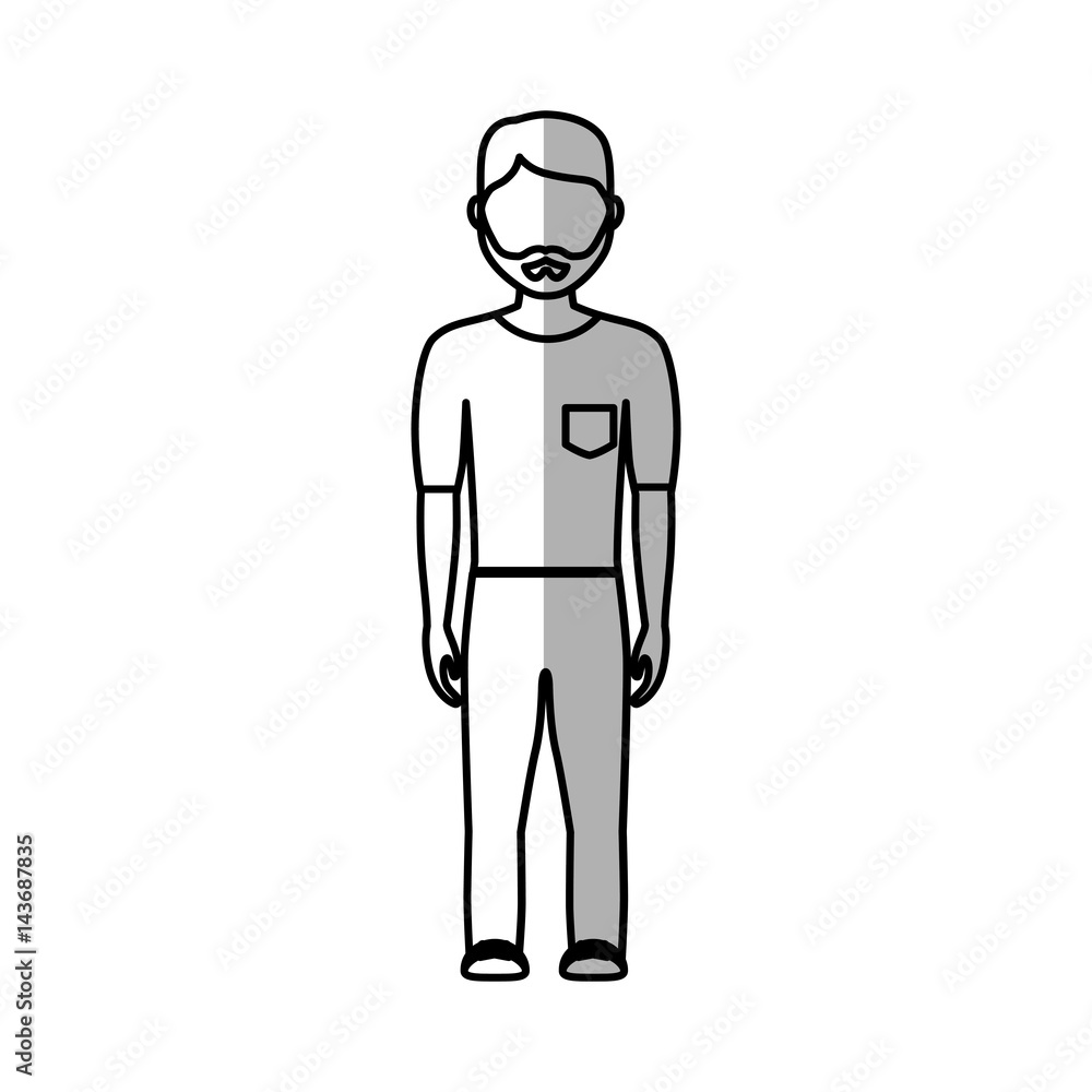man wearing casual clothes, cartoon icon over white background. vector illustration man wearing casual clothes, cartoon icon over white background. vector illustration