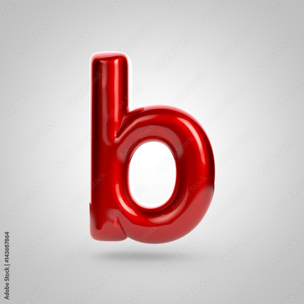 Metallic paint red letter B lowercase Metallic paint red letter B lowercase
