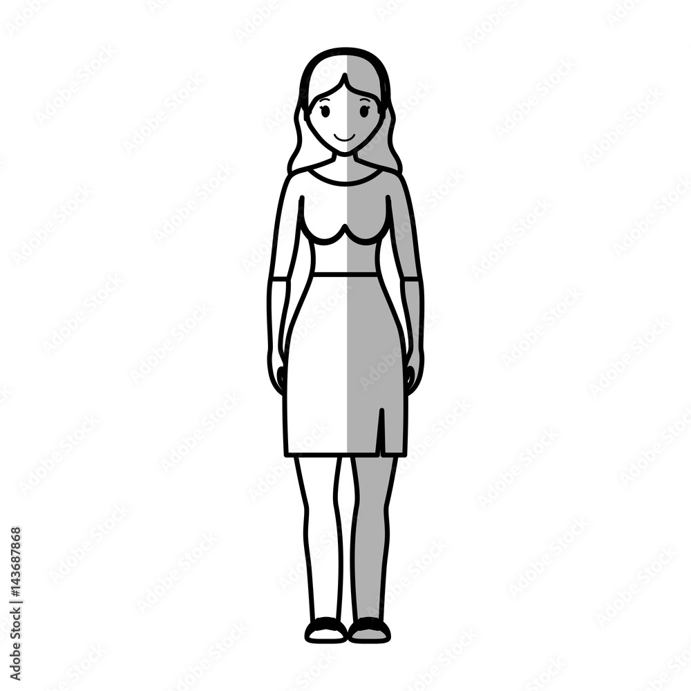 Woman wearing casual clothes cartoon icon over white background. vector illustration
