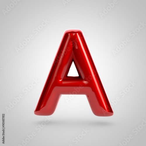 Metallic paint red letter A uppercase