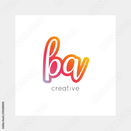Fototapeta Naklejka Na Ścianę i Meble -  BA logo, vector. Useful as branding symbol, app icon, alphabet element, clip-art.