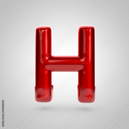 Metallic paint red letter H uppercase