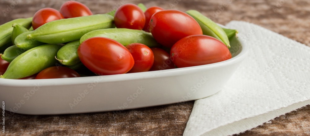 A heap of colorful veggies make a delightful snack or meal A heap of colorful veggies make a delightful snack or meal