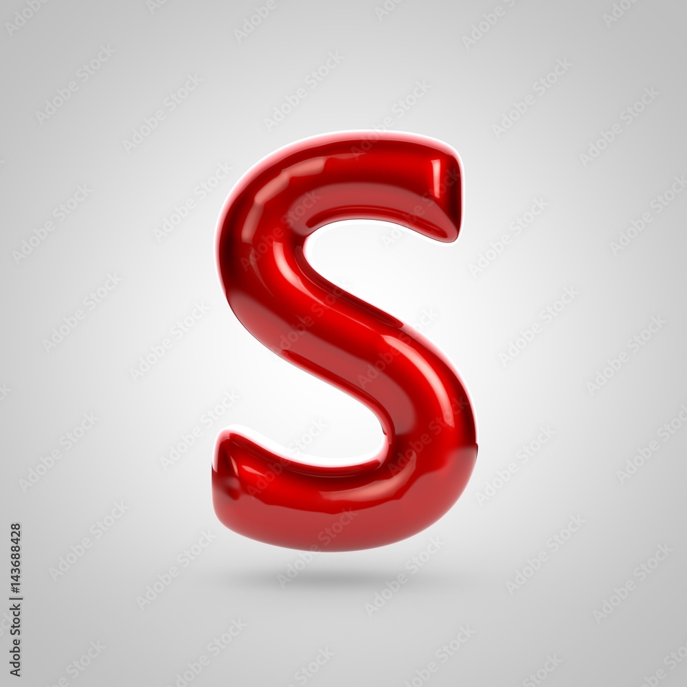 Naklejka premium Metallic paint red letter S uppercase