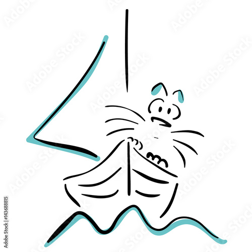 Cat in the boat