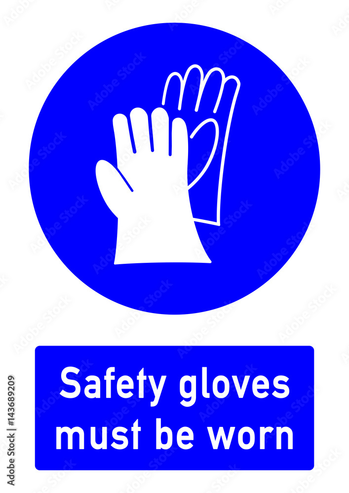 cshas120 CombiSignHealthAndSafety cshas - German / Gebotszeichen:  Handschutz benutzen - Handschuhe - english / safety - mandatory action  sign: safety gloves must be worn - DIN A2 A3 - e5176 Stock Illustration |  Adobe Stock