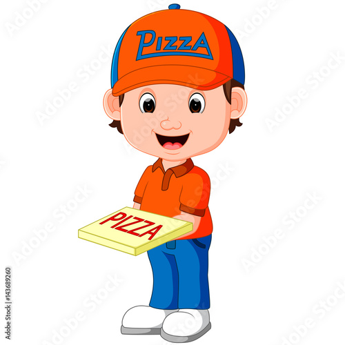 pizza delivery man cartoon