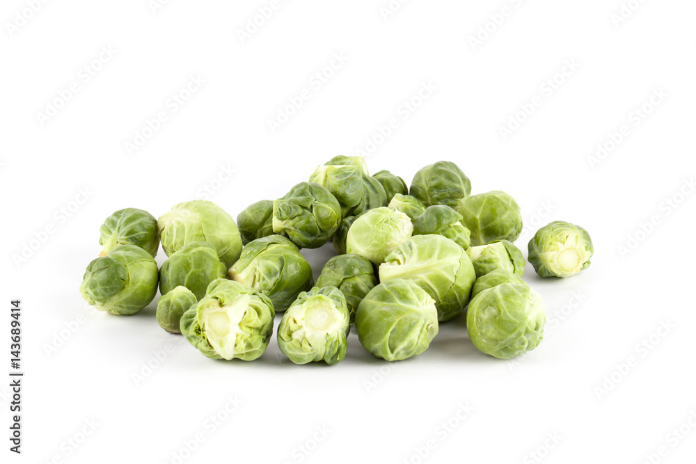 Obraz premium Fresh brussels cabbage isolated