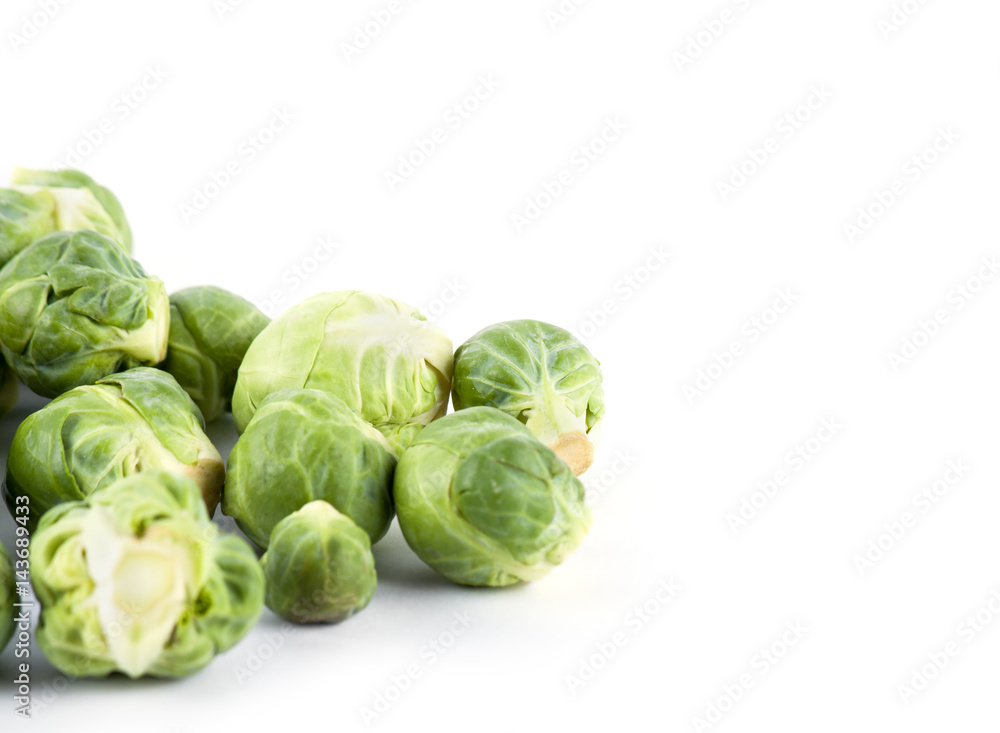 Fresh brussels cabbage isolated