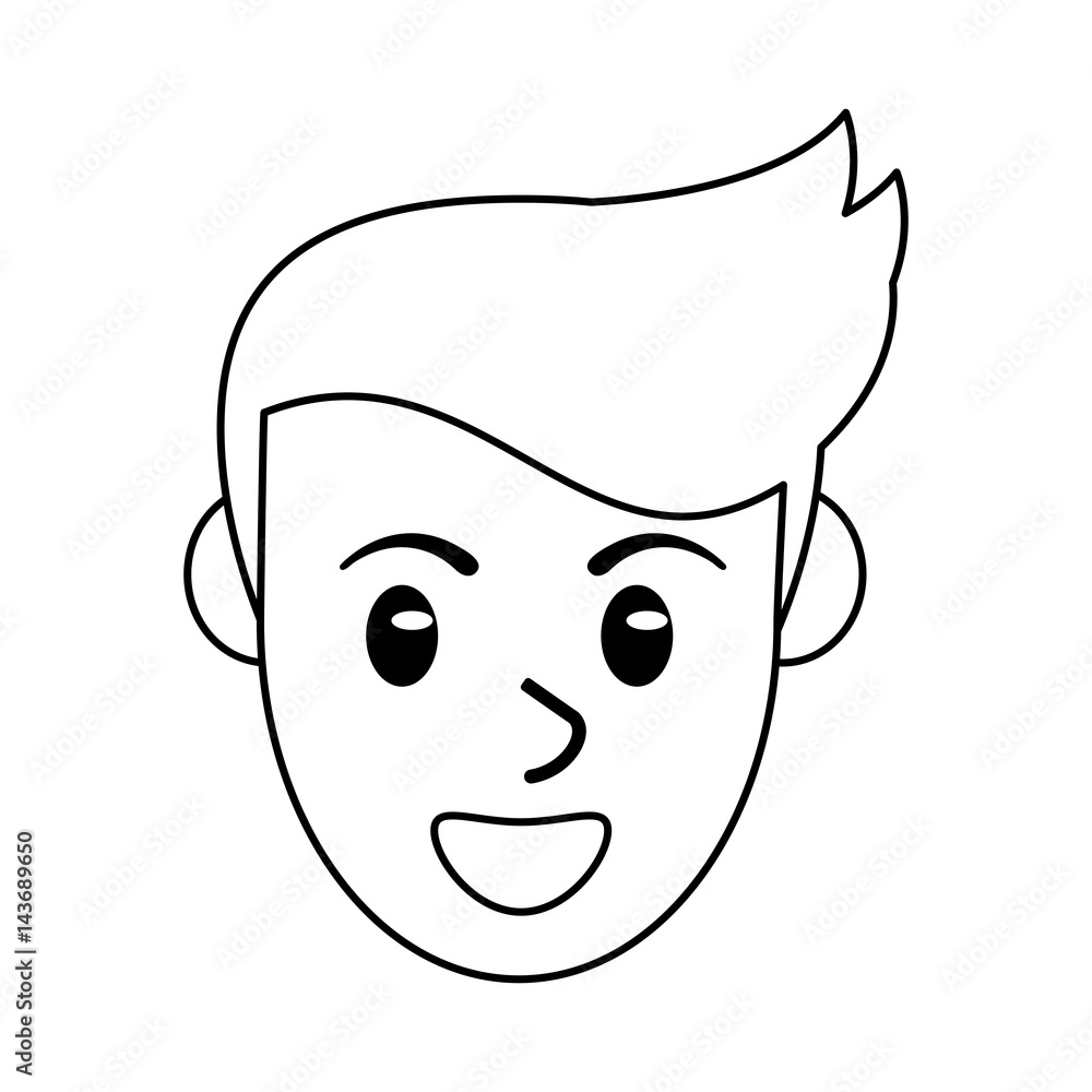 face male avatar smile outline vector illustration eps 10 face male avatar smile outline vector illustration eps 10