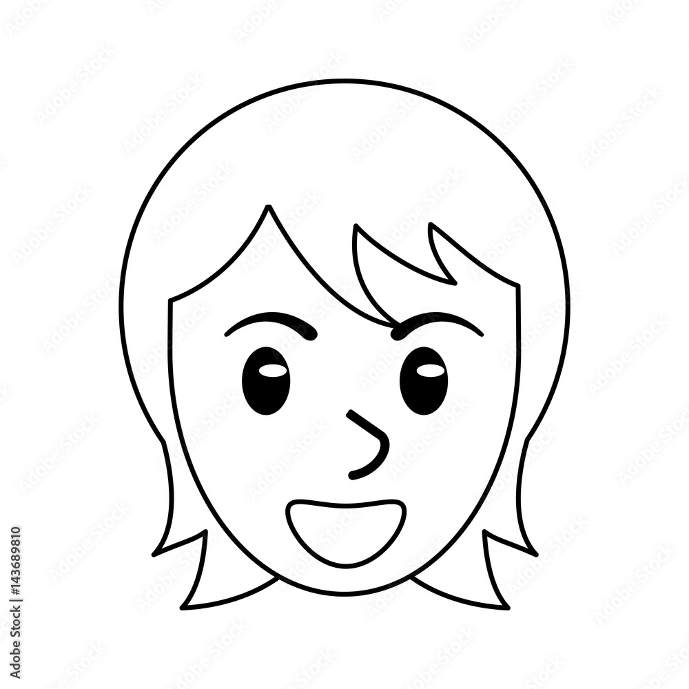 Fototapeta premium face female avatar outline vector illustration eps 10