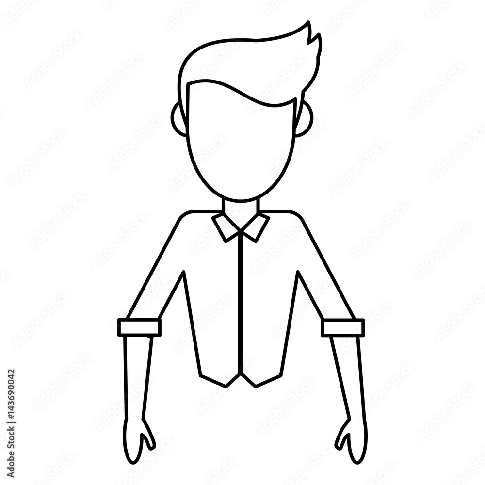 Obraz premium outlined male avatar image vector illustration eps 10