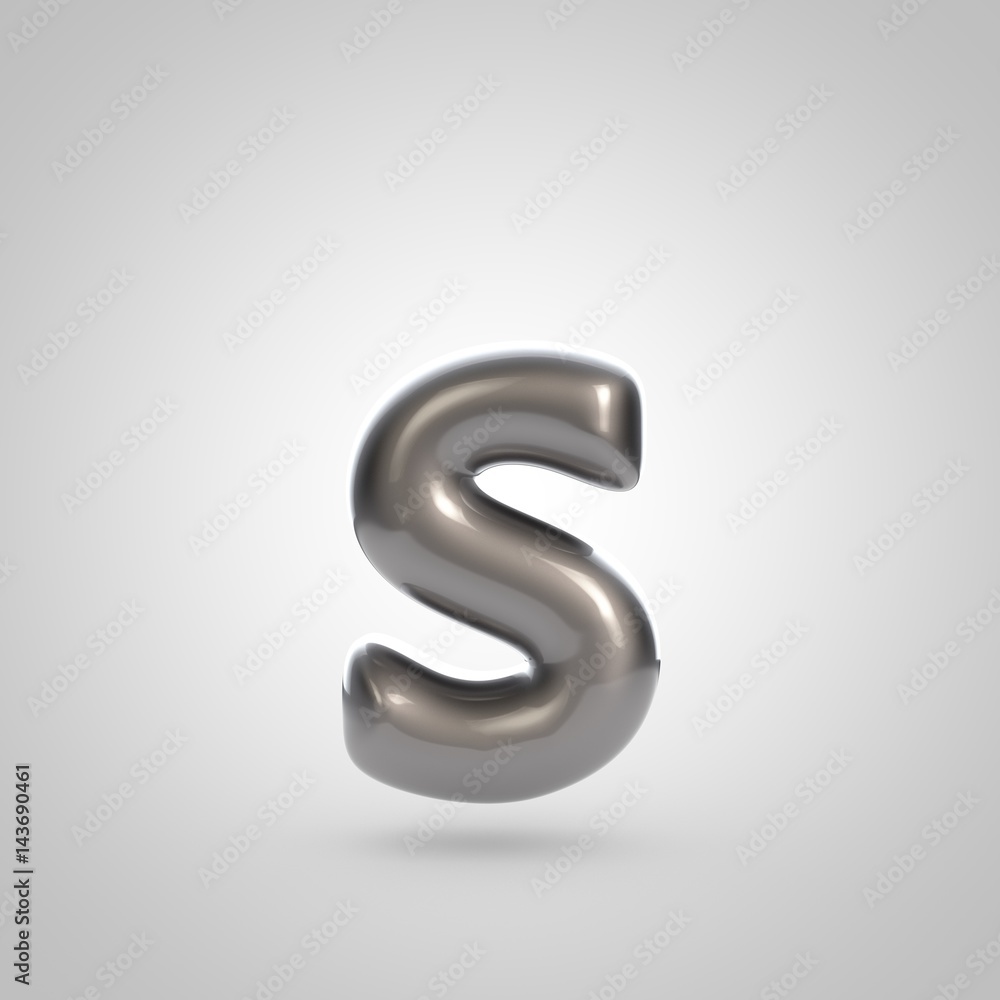 Metallic paint silver letter S lowercase Metallic paint silver letter S lowercase