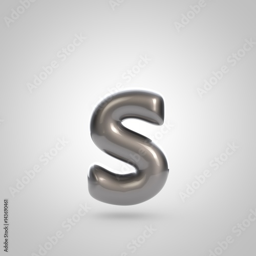 Metallic paint silver letter S lowercase