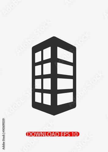 Tower block  Building icon  Vector