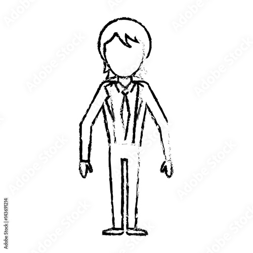 sketch man male faceless standing vector illustration eps 10