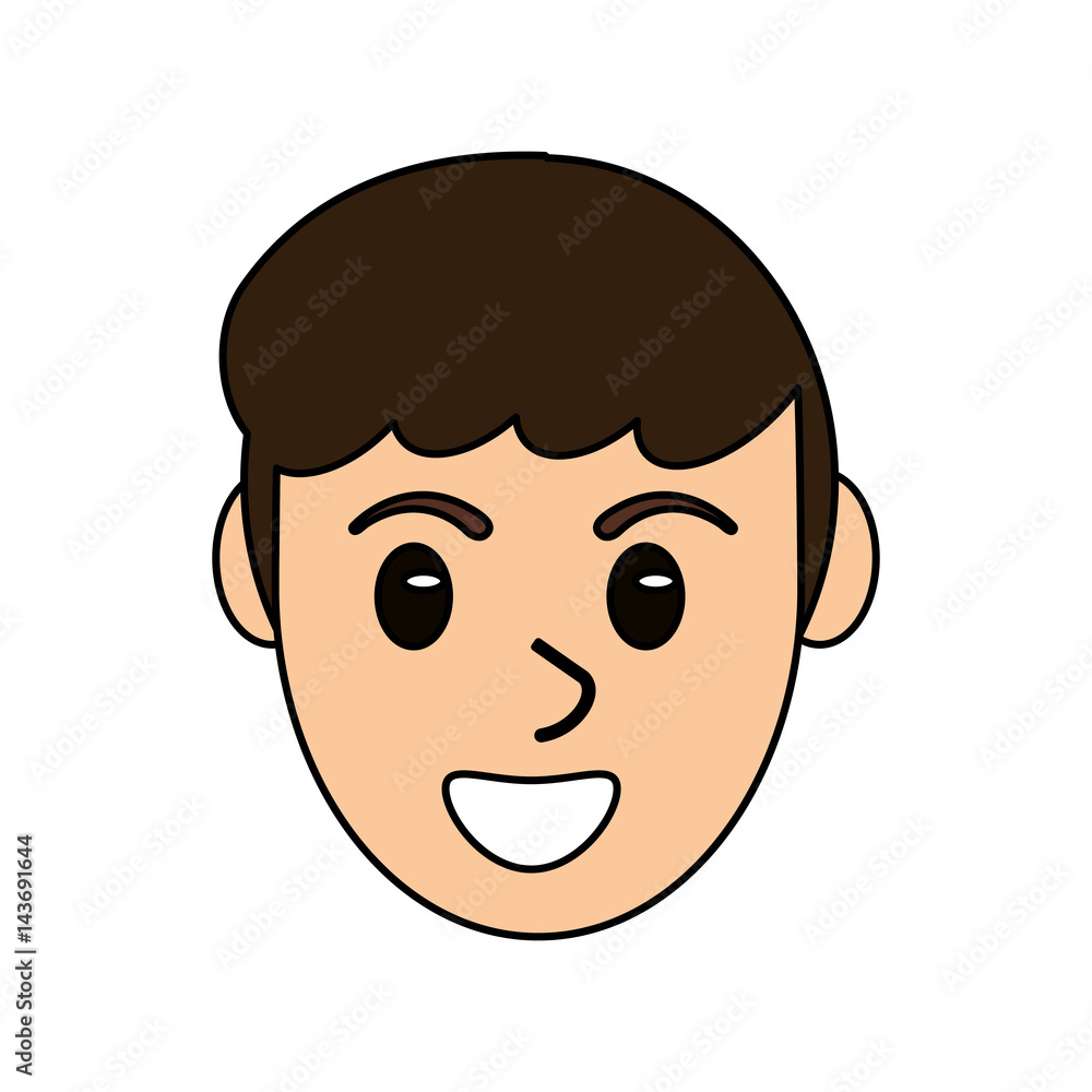 cartoon head face man male design vector illustration eps 10