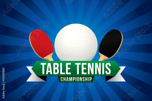 Table tennis championship badge design.