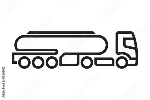 Vehicle Icons: European Truck Cistern Semitrailer. Vector.