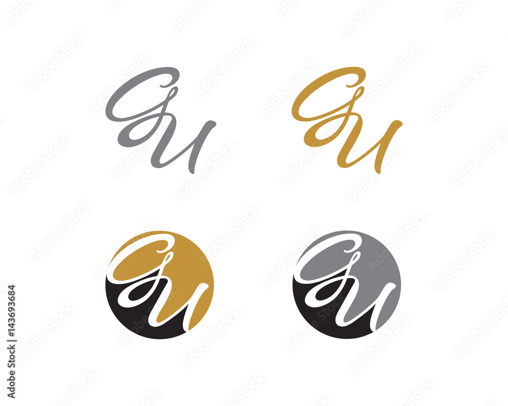 Letter G and U Logo Icon 2 Letter G and U Logo Icon 2