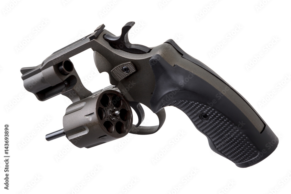 Gun revolver isolated on white