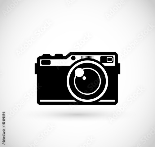 Retro photo camera icon vector
