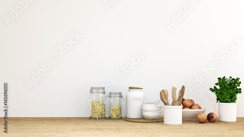 Kitchen set for background - 3D rendering