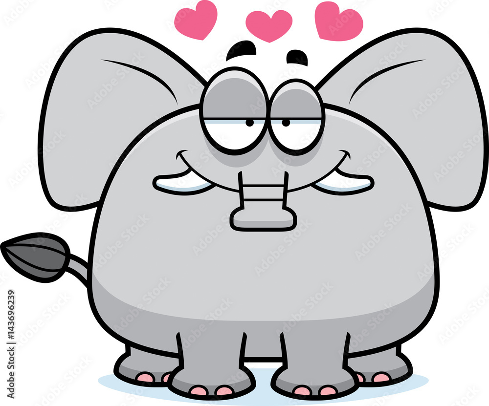 Cartoon Elephant in Love