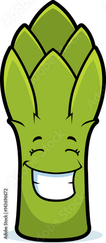 Cartoon Asparagus Grinning