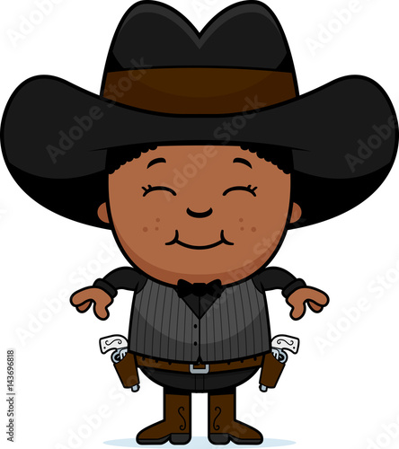 Smiling Cartoon Little Gunfighter