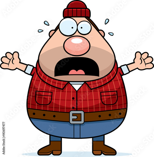 Scared Cartoon Lumberjack