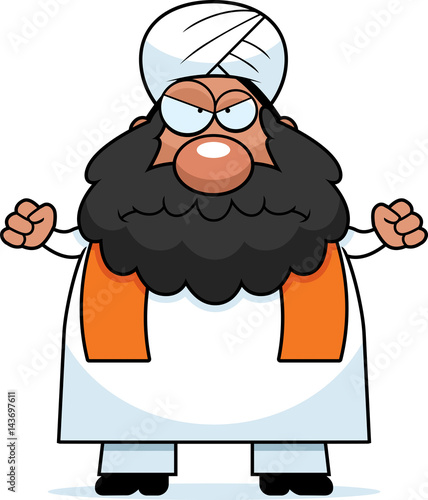 Canvas Print Angry Cartoon Sikh