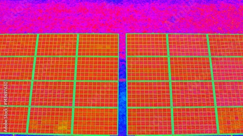 
Thermographic  scan of a solarmodule for failures - Thermographic assessments
