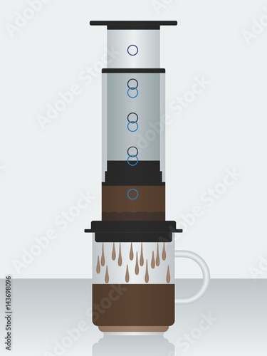 Manual Brewing Coffee Maker Vector Illustration for Cafe Related Design Project