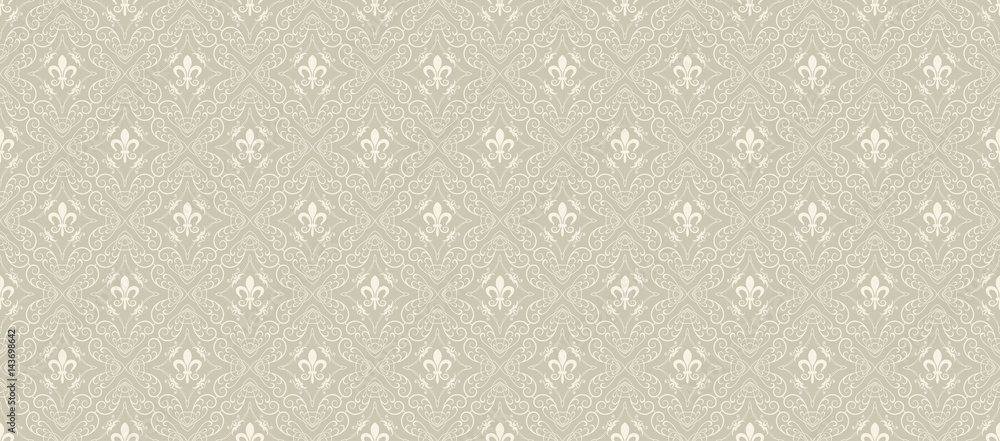 Vintage, seamless pattern. Vector seamless texture. Symmetrical classic pattern