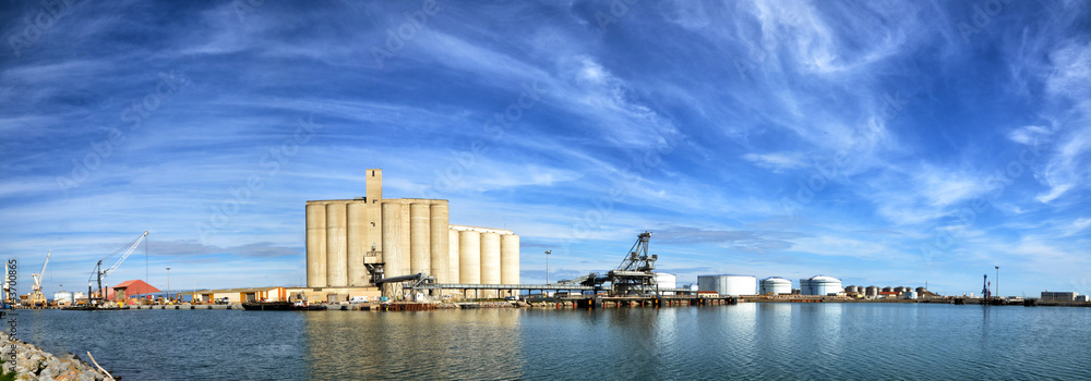Naklejka premium Sea trading port activities