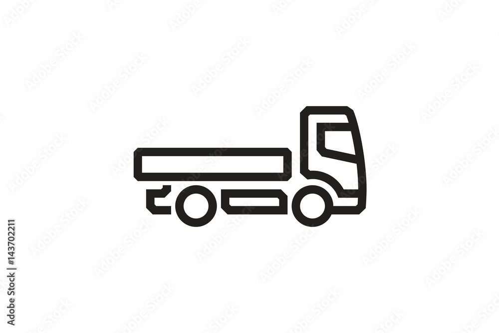 Vehicle Icons: European Delivery Truck. Vector.