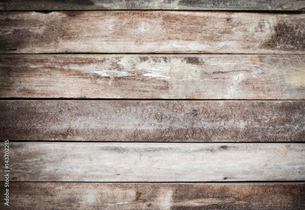 Naklejka premium Vintage grungy brown wood plank background texture.Rustic wooden wall background. 
