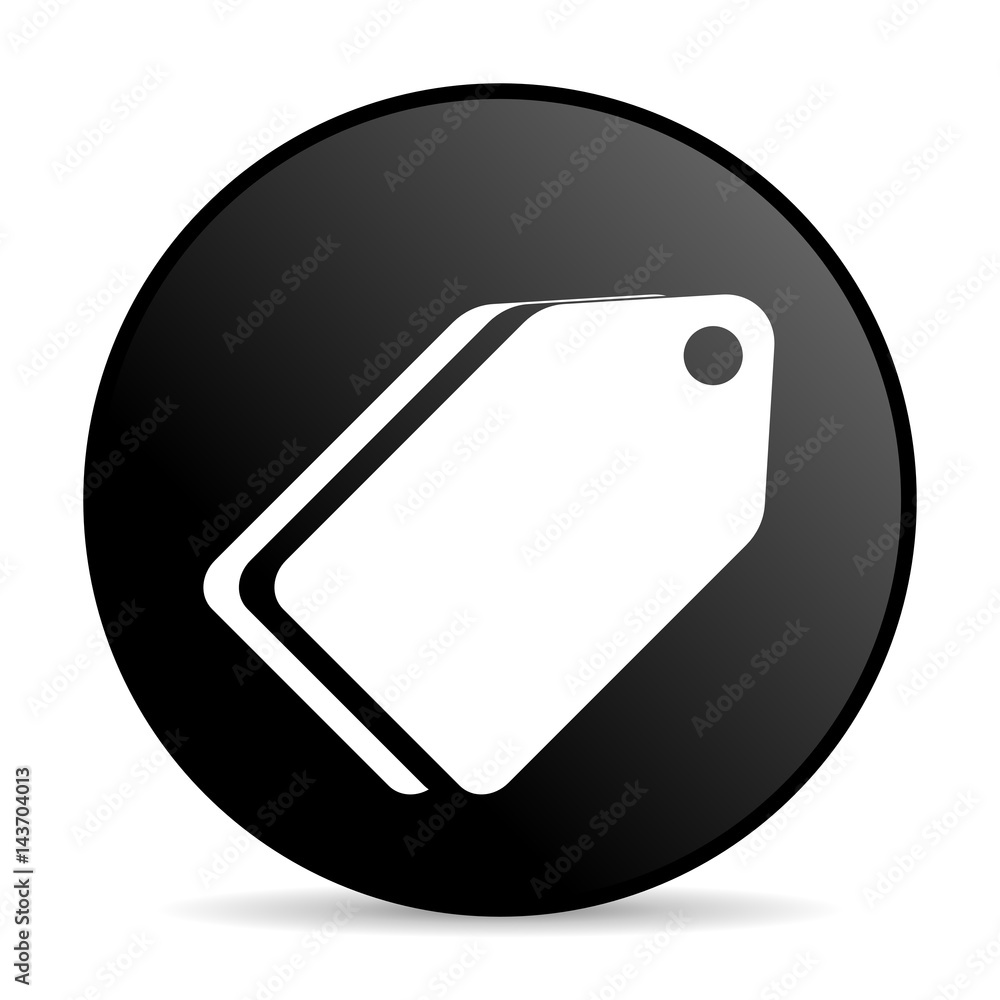Label ticket black color web design round internet icon on white background. Label ticket black color web design round internet icon on white background.