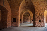 Corridors of the old fortification structure of red brick