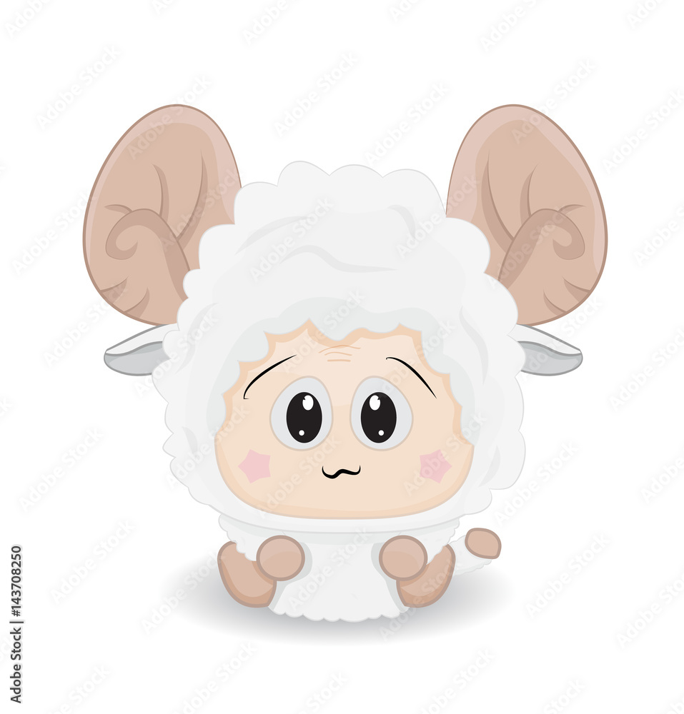 cartoon cute baby sheep sti on ground isolated cartoon cute baby sheep sti on ground isolated