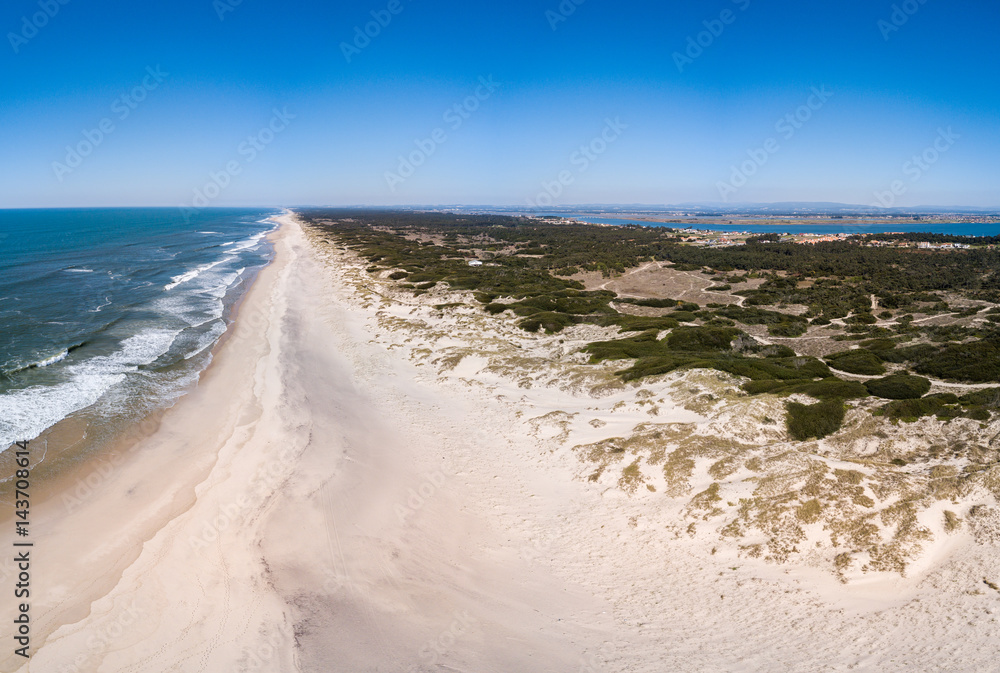 Aerial view of Torreira beach Aerial view of Torreira beach